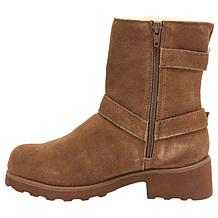 BEARPAW® Riveria Suede Moto Boot with Faux Sherpa Lining