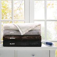 Beautyrest 50" x 70" Duke Faux Fur Heated Throw - Ivory