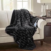 Beautyrest 50" x 70" Heated Duke Faux Fur Heated Throw - Black