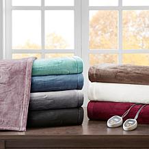 Beautyrest Heated Plush Knitted Microlight Blanket - Queen