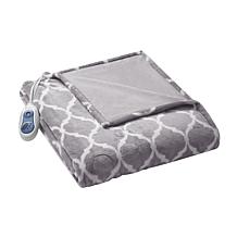 Beautyrest Heated Printed Microlight Oversized Throw