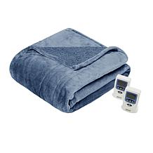 Beautyrest Microlight/Berber Heat Blanket - Q/Sapphire
