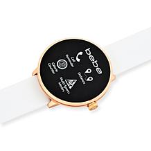 Bebe Adult Female Smart Watch with Gold-Tone - White