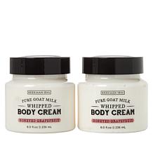 Beekman 1802 2-pk Honeyed Grapefruit Goat Milk Body Cream in Clock Tin