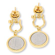 Bellezza 100 Lira Coin Bronze Horseshoe Design Earrings