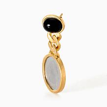 Bellezza 100 Lira Mini Coin Black Onyx Lira Coin Earrings