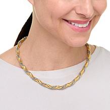 Bellezza 17" 2-Tone Bronze Twisted Tubogas Necklace