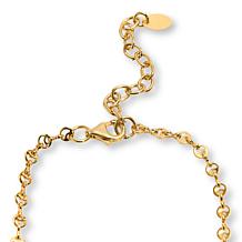 Bellezza 17" Bronze 2-Tone Miraculous Medal Moon-Link Drop Necklace