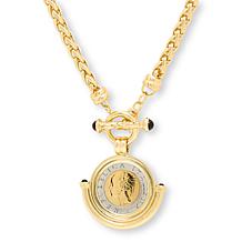 Bellezza 18" 500 Lira Goldtone Bronze Toggle Necklace