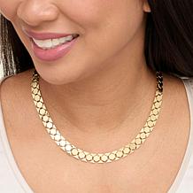 Bellezza 18" Bronze Diamond-Cut Geometric Link Necklace