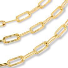 Bellezza 18" Bronze Graduated 3-Row Paperclip Chain Necklace
