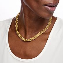 Bellezza 18" Bronze Twisted and Polished Link Necklace