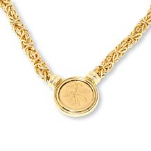 Bellezza 20 Lira Coin Bronze Byzantine Chain Necklace