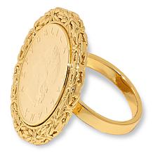 Bellezza 20 Lira Coin Bronze Byzantine Frame Ring