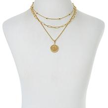 Bellezza 200-Lira Coin Bronze Multi-Link Necklace 3-piece Set