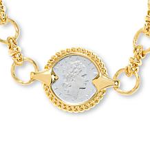 Bellezza 50 Lira Coin Goldtone Bronze Bracelet