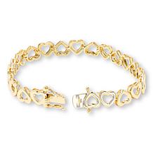 Bellezza Bronze Alternating Open Heart Bracelet