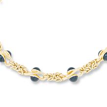 Bellezza Bronze Black Onyx Byzantine-Link Chain Necklace 