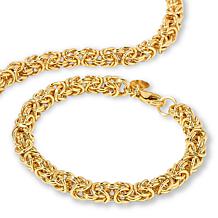 Bellezza Bronze Byzantine Chain Necklace and Bracelet 2-piece Set