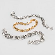 Bellezza Bronze Byzantine Station Magnetic Clasp Bracelet