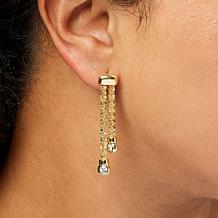 Bellezza Bronze Cubic Zirconia Sparkle Chain Drop Earrings