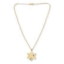 Bellezza Bronze Hammered Flower Pendant with 24" Chain