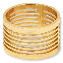Bellezza Bronze Hammered Openwork Wide Band Ring
