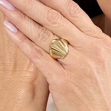 Bellezza Bronze Hammered Shell Ring