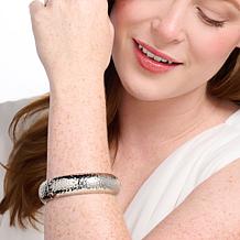 Bellezza Bronze Hammered Wide Hinged Bangle