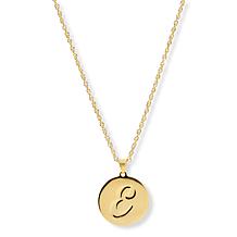 Bellezza Bronze Initial Disc Pendant with 18" Chain