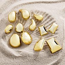 Bellezza Bronze Large Puffy Button Stud Earrings 3-piece Set