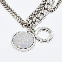 Bellezza Bronze Multi-Chain Lira Charm Toggle Bracelet