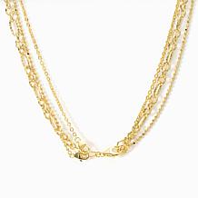 Bellezza Bronze Multi-Chain with Gemstone Beaded Station Necklace