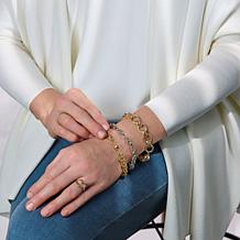 Bellezza Bronze Oval Rolo Link Magnetic Clasp Bracelet