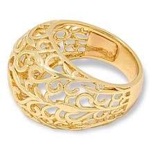 Bellezza Bronze Polished Openwork Filigree Bombé Ring