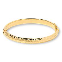 Bellezza Bronze Polished Oval Hinged Bangle Bracelet