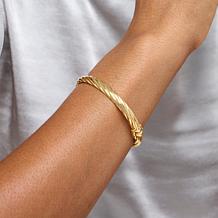 Bellezza Bronze Polished Oval Hinged Bangle Bracelet