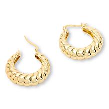 Bellezza Bronze Ridged Hoop Earrings