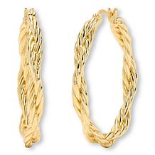 Bellezza Bronze Set of 2 Pairs Textured Hoop Earrings