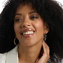 Bellezza Bronze Sparkle and Polished Hoop Earrings Set