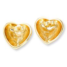 Bellezza Bronze Sparkle Textured Heart Stud Earrings