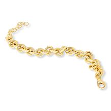 Bellezza Bronze Textured and Polished Oval Link Bracelet