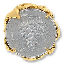 Bellezza Grape Vine 5 Lira Coin Bronze Ring