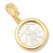 Bellezza Polished Bee Lira Coin Enhancer Pendant