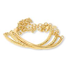 Rarities Gold-Plated 1/2ctw White Diamond Horseshoe Link Bracelet