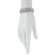 Bellezza Sterling Silver Braided 5-Row Cuff Bracelet