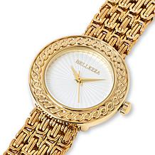 Bellezza Women's Sunray Dial Byzantine Chain Bracelet Watch