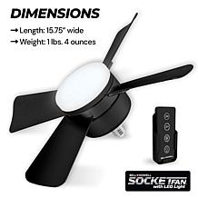Bell+Howell 5-Speed Socket Ceiling Fan and Light
