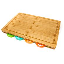 BergHOFF Bamboo 5-piece Cutting Board with 4 Multi-Colored Inserts 