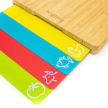 BergHOFF Bamboo Cutting Board with 4 Color-Coded Cutting Mats